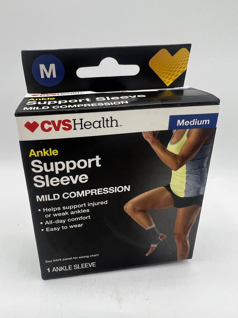 CVS Health Ankle Support Sleeve with Mild Compression – Medium – NEW