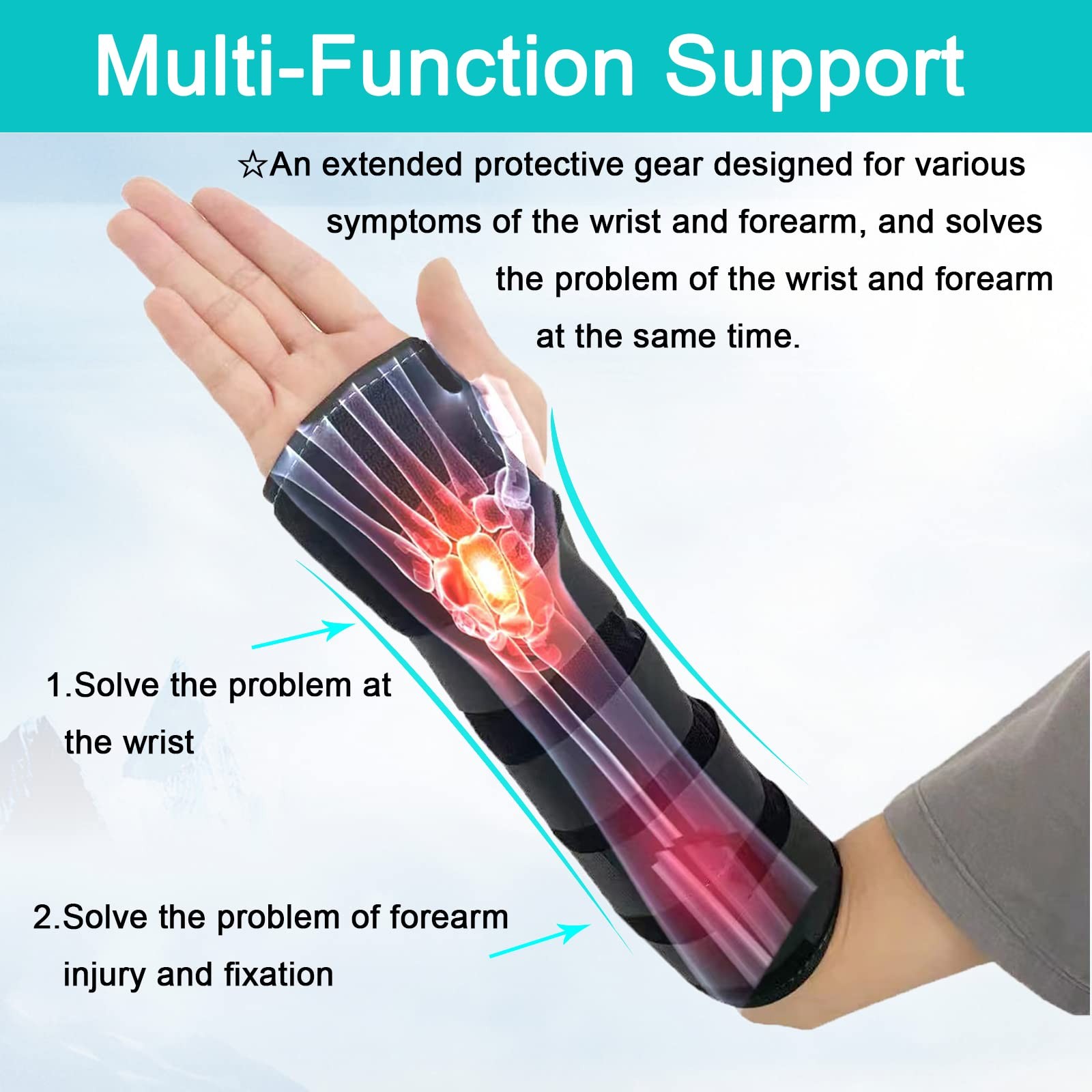 TANDCF Unisex Forearm and Wrist Support Splint Brace Large/X-Large, Left Hand