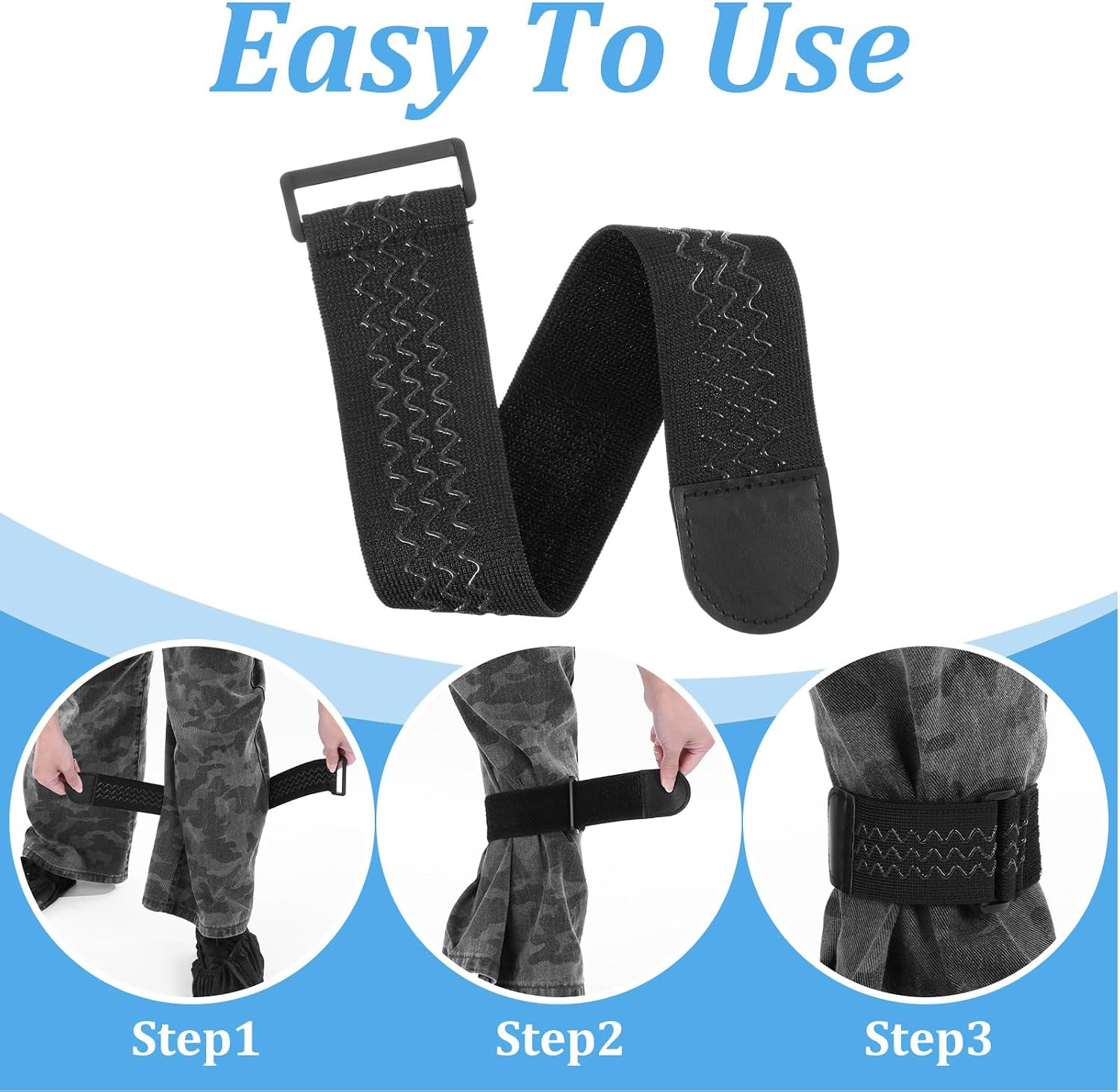 2 Pcs Ankle Straps Adjustable Boot Bands Elastic Polyester Pant Leg Straps Mu…