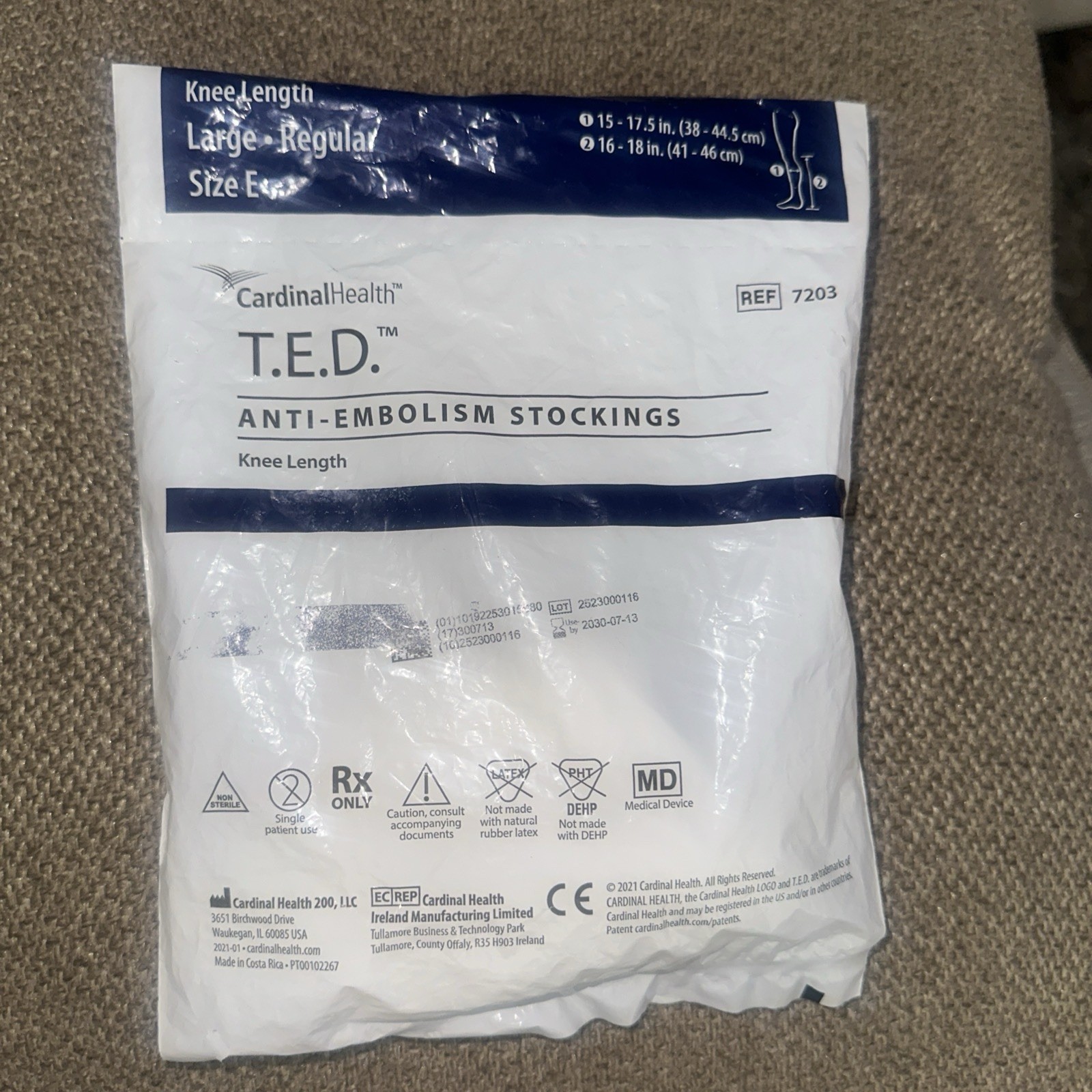 T.E.D. Knee-high Anti-embolism Stockings, Large /Regular 15-18In Calf, 1 Pair
