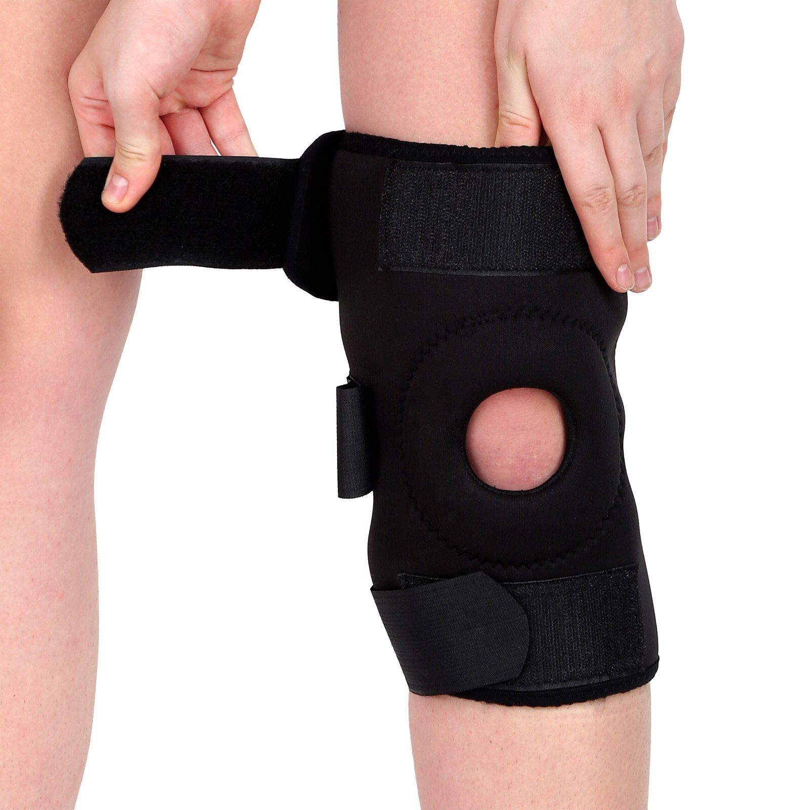 Longlife Hinged Knee Support 12 × 10 × 1 cm Adjustable Size Grey Color Sleeve