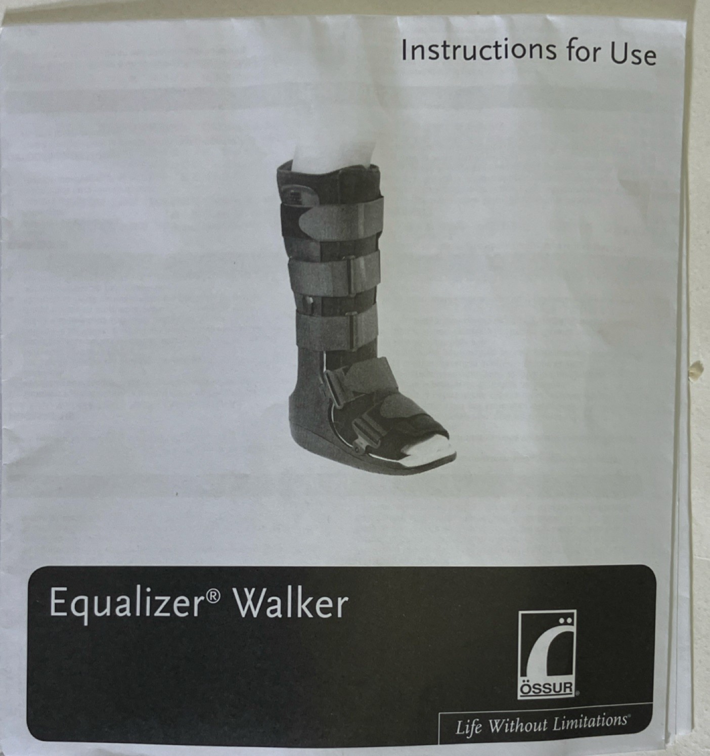 Adjustable Black Orthopedic Walking Boot XS Immobilization Stabilization
