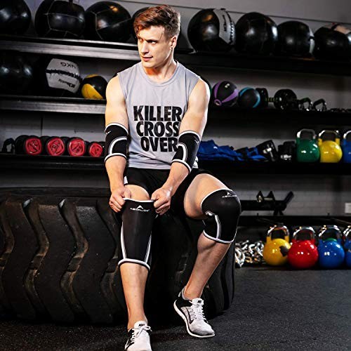Knee Sleeves 1 Pair 7mm Compression Braces for Heavy Lifting Squats Gym Sports