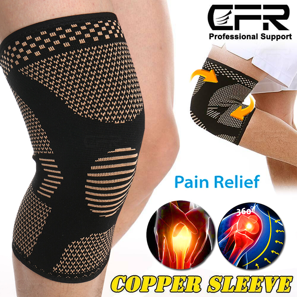 Knee Sleeves Compression Brace Support Sport Joint Injury Pain Arthritis Copper@