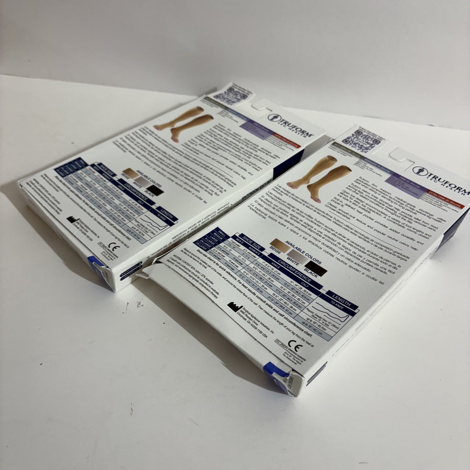 Truform 20-30 Below Knee Compression Stockings Open Toe Beige Small # 0865-S