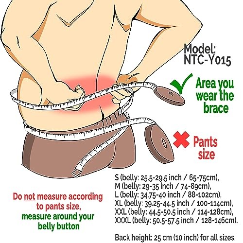 Adjustable Compression Wide Back Brace Lumbar Support Belt (Size) XXXL Beige