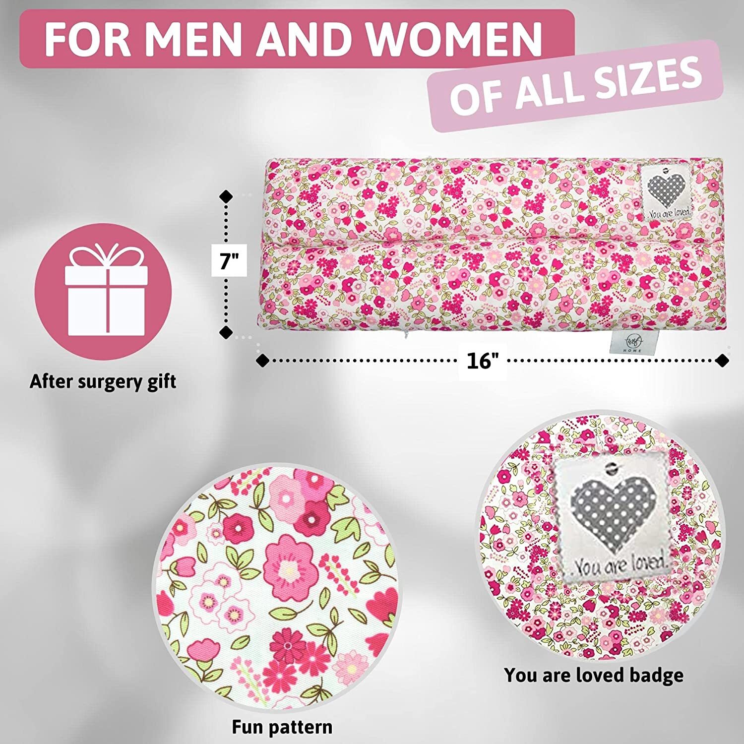Mastectomy Pillow Post Heart Surgery Chemo Patients Seatbelt Protection Gift