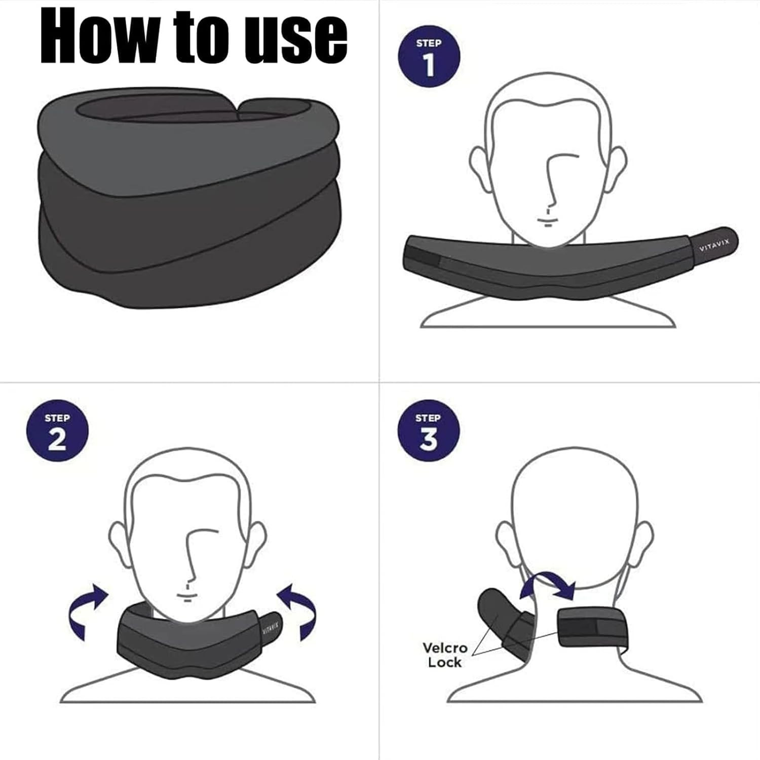 Vitavix Neck Support Pillow for Ergonomic Snoring Relief, Adjustable Cervical Al