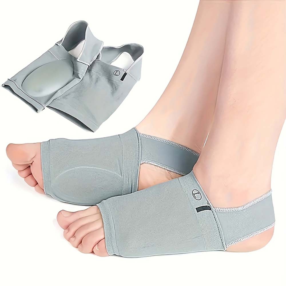 Breathable Durable Non-Slip Foot-Care 2 Pairs of Silicone Pad Arch Support Socks