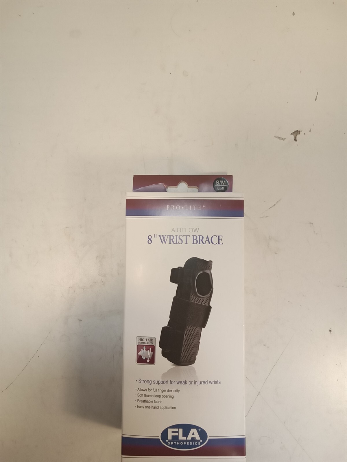 FLA Orthopedics Pro Lite 8″ Airflow Wrist Brace Small/ Medium, Left SB1
