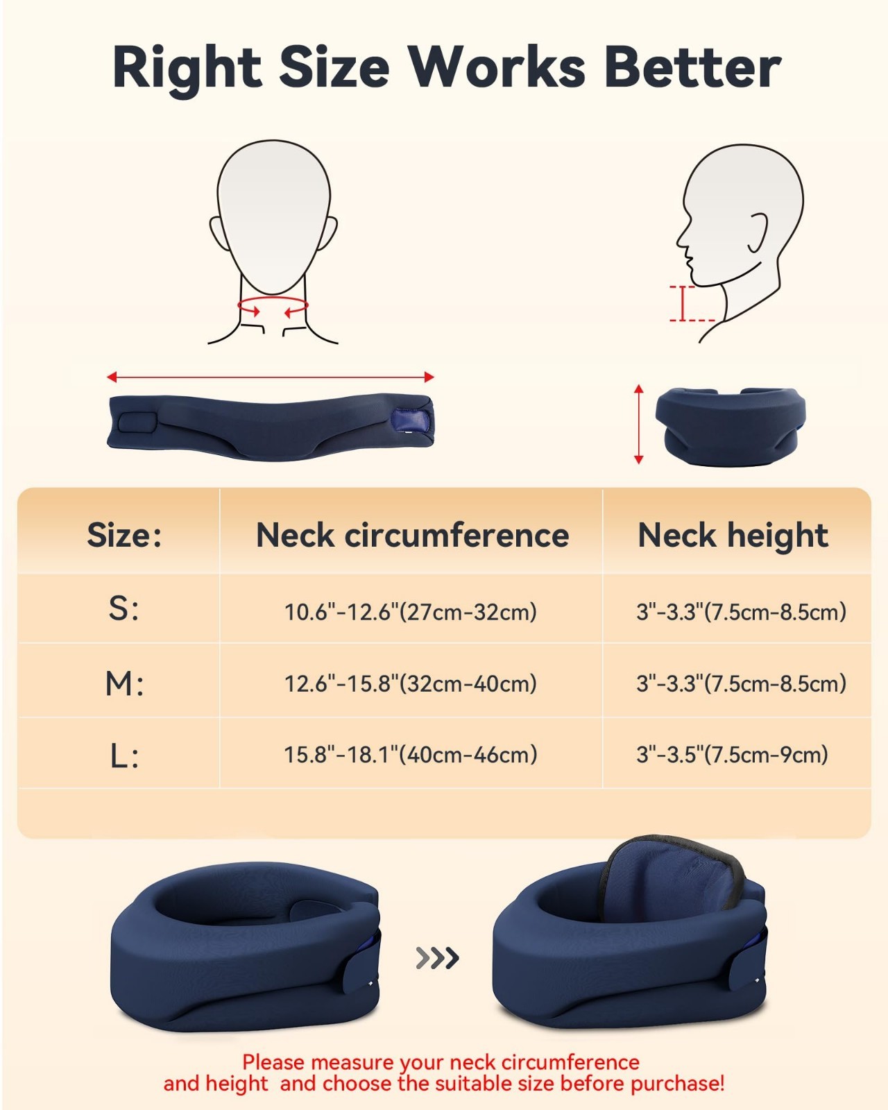 Heated Neck Support Brace – Cervical Collar with Heating Pad, Soft Foam Relief f