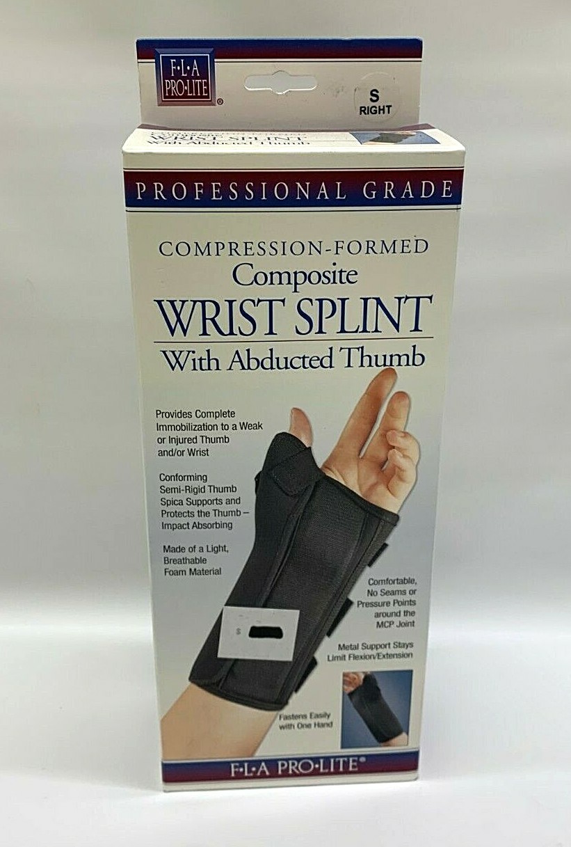 FLA Prolite Compression-Formed Composite Wrist Splint w/ Abducted Thumb-S, Right