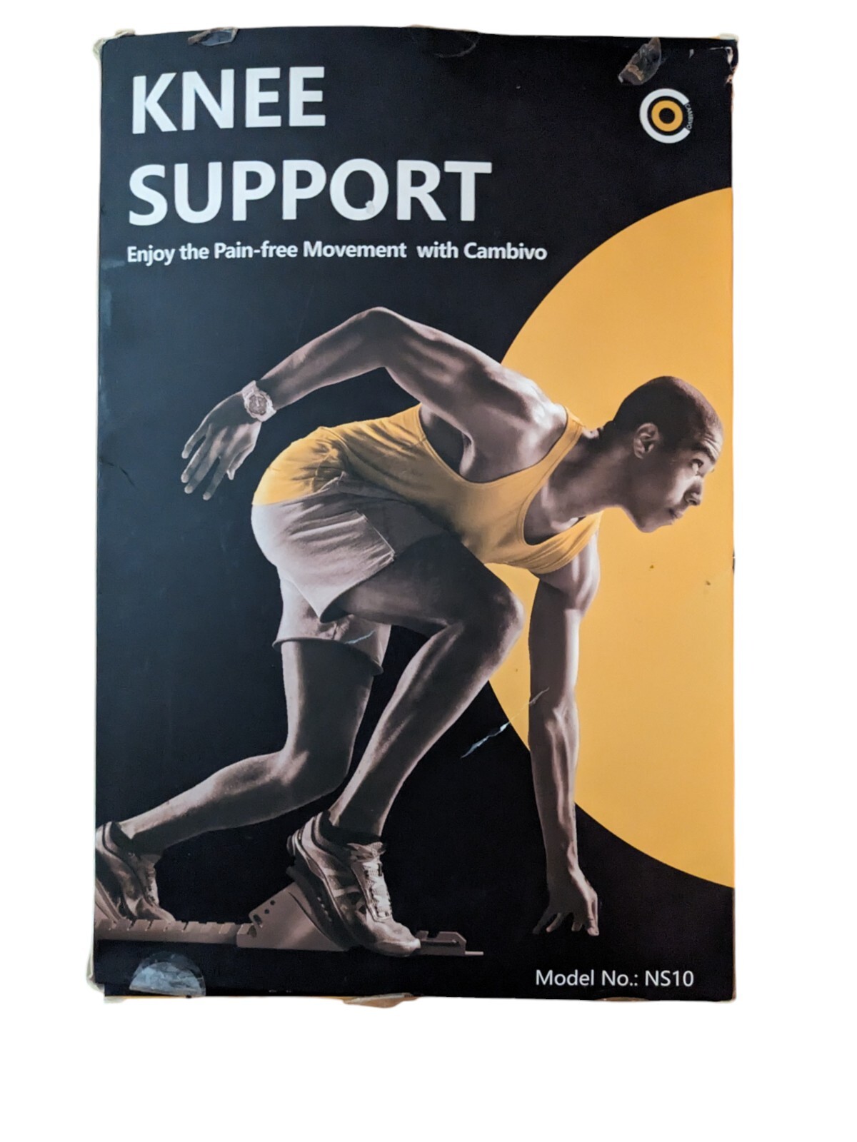 2 Pack Cambivo Knee Support Brace NS10 Support Pain Relief Black Medium Sports