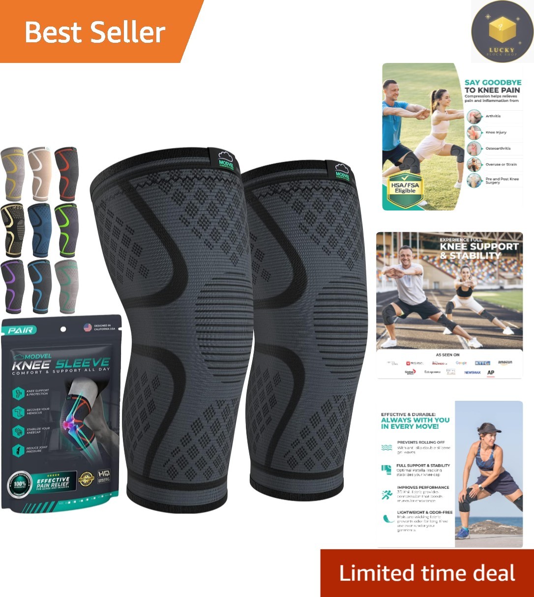 Lightweight Compression Knee Sleeves – 2-Pack for Active Lifestyles and Recovery