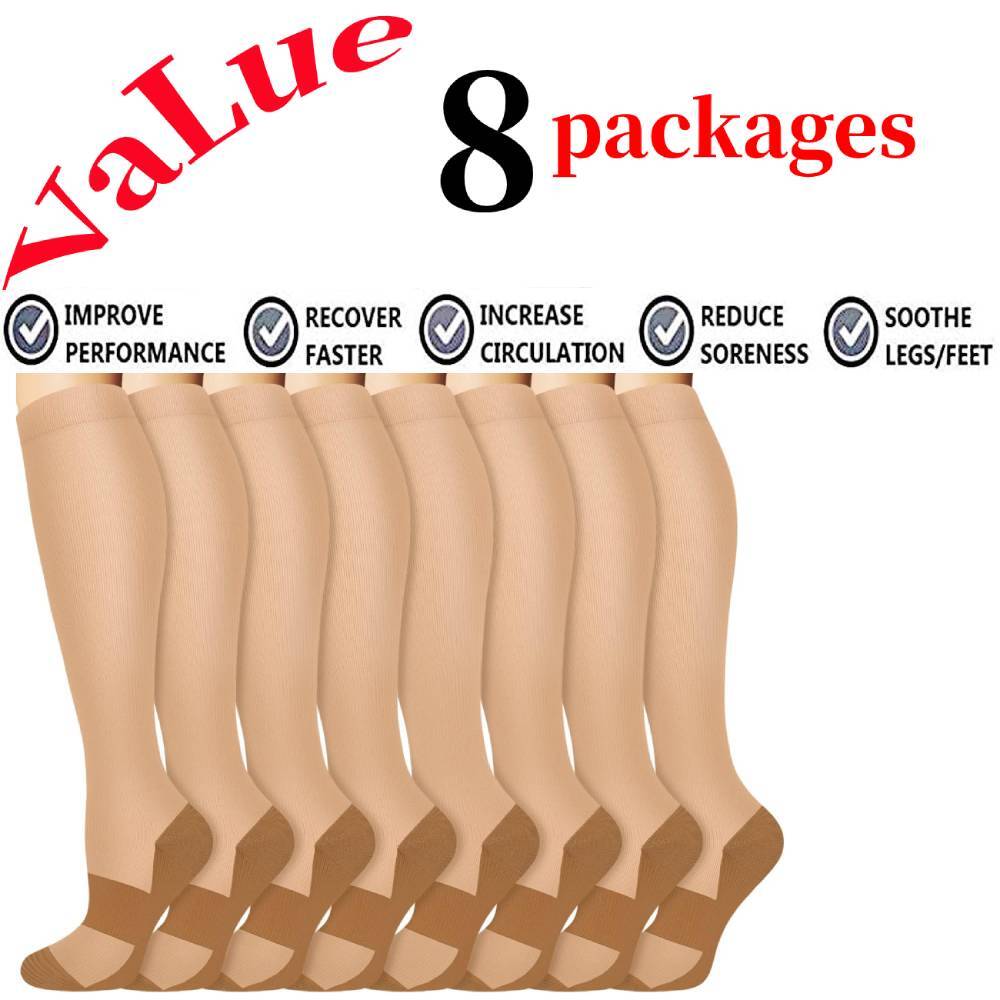 Compression Socks Stockings Women Men Knee High Medical Pain Relief 15-20mmHg