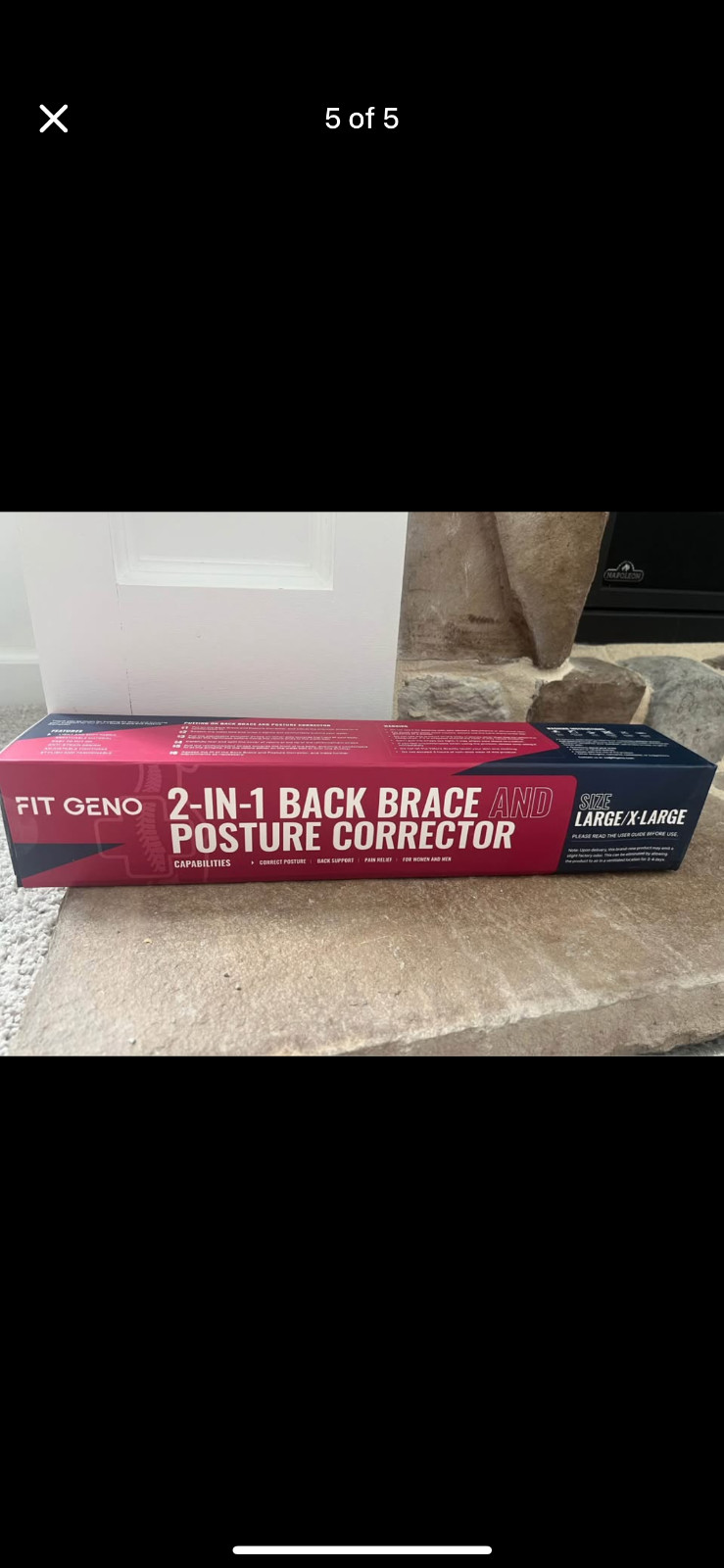 Fit Geno 2-In-1 Back Brace And Posture Corrector Small/Medium