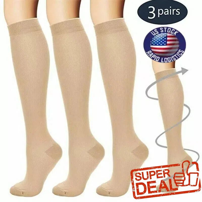 3 Pairs of Compression Stockings for Men Women 30-40mm S-XL Compression X Socks
