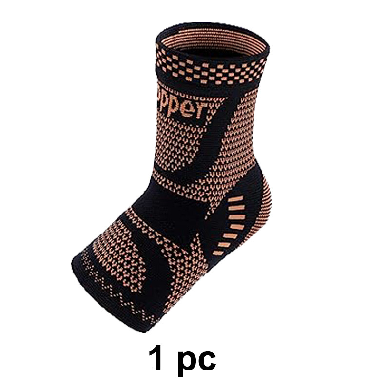Copper Ankle Brace Silver Support Compression Sleeve Socks Foot Fasciitis Pain