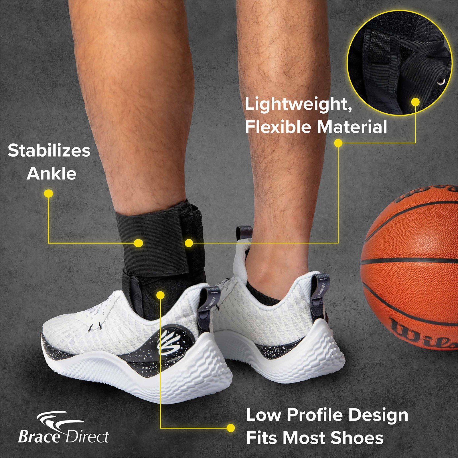 Easy Lace Up Ankle Support Brace with Speedlace- Sprained Ankle Brace