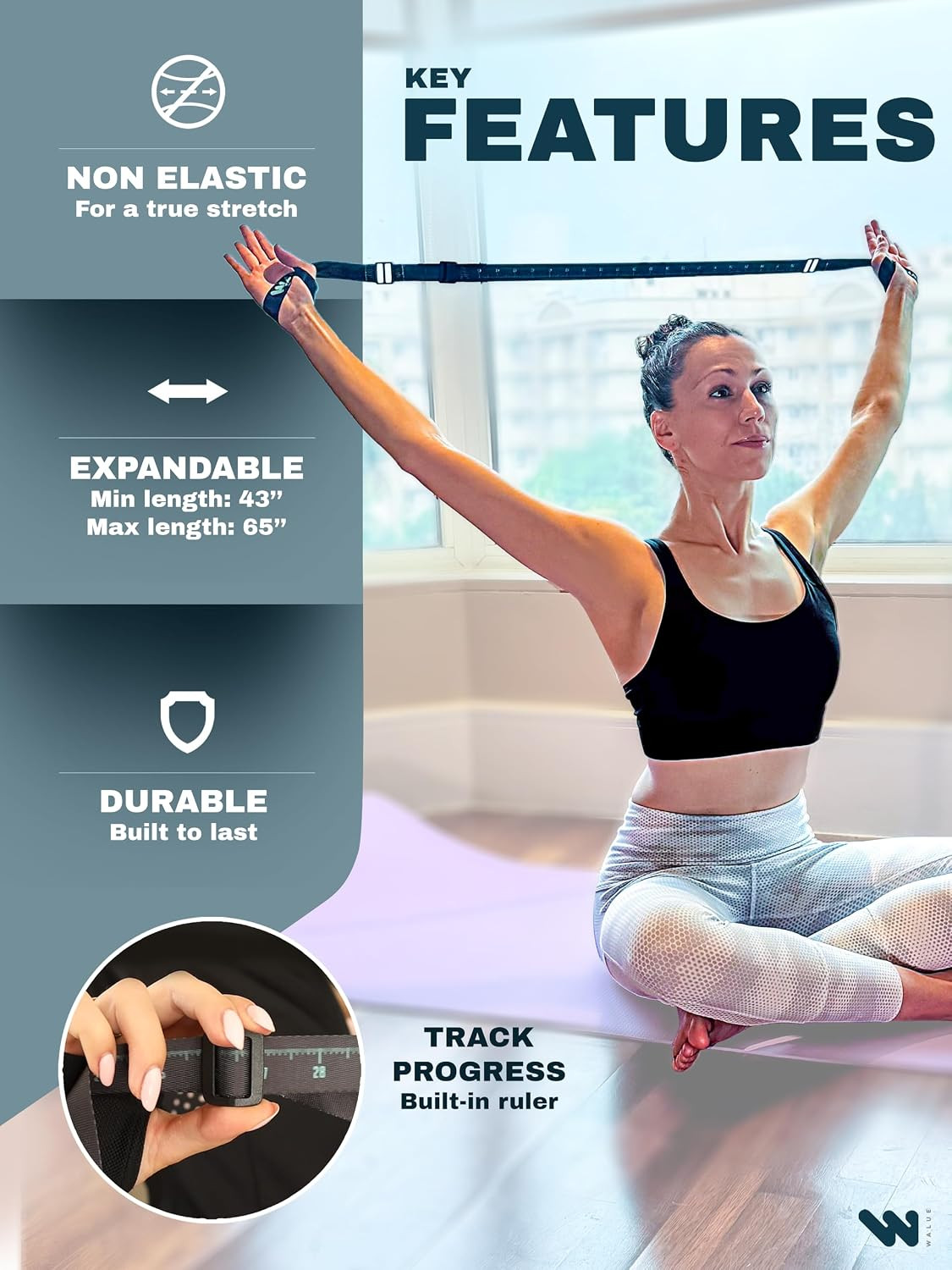 WALUE™ Posture Correction & Shoulder Exerciser – Non-Elastic Stretch Strap for E