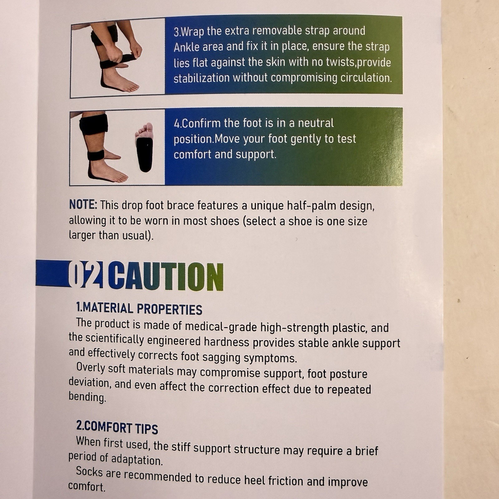 Komzer AFO Drop Foot Brace Right Foot Medium Orthosis Ankle Support New