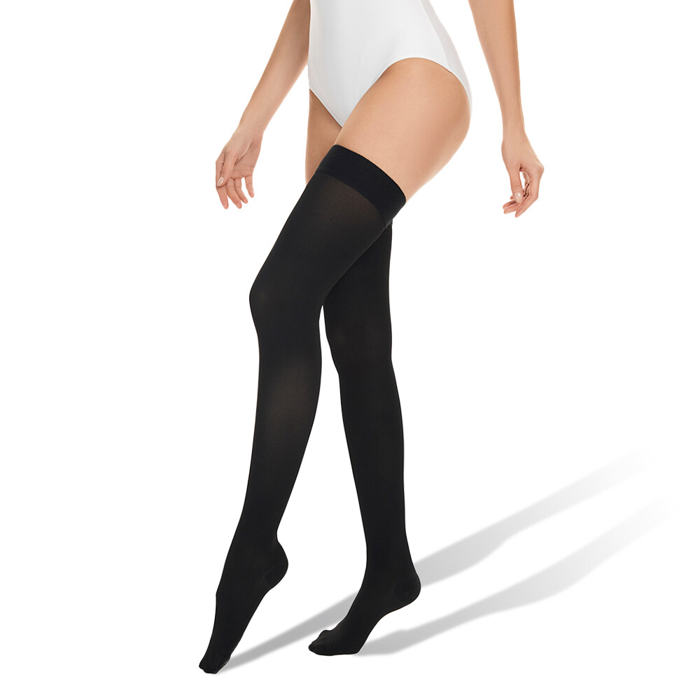 Thigh High Compression Stockings Closed Toe Firm Support 20-30mmHg Silicone Band