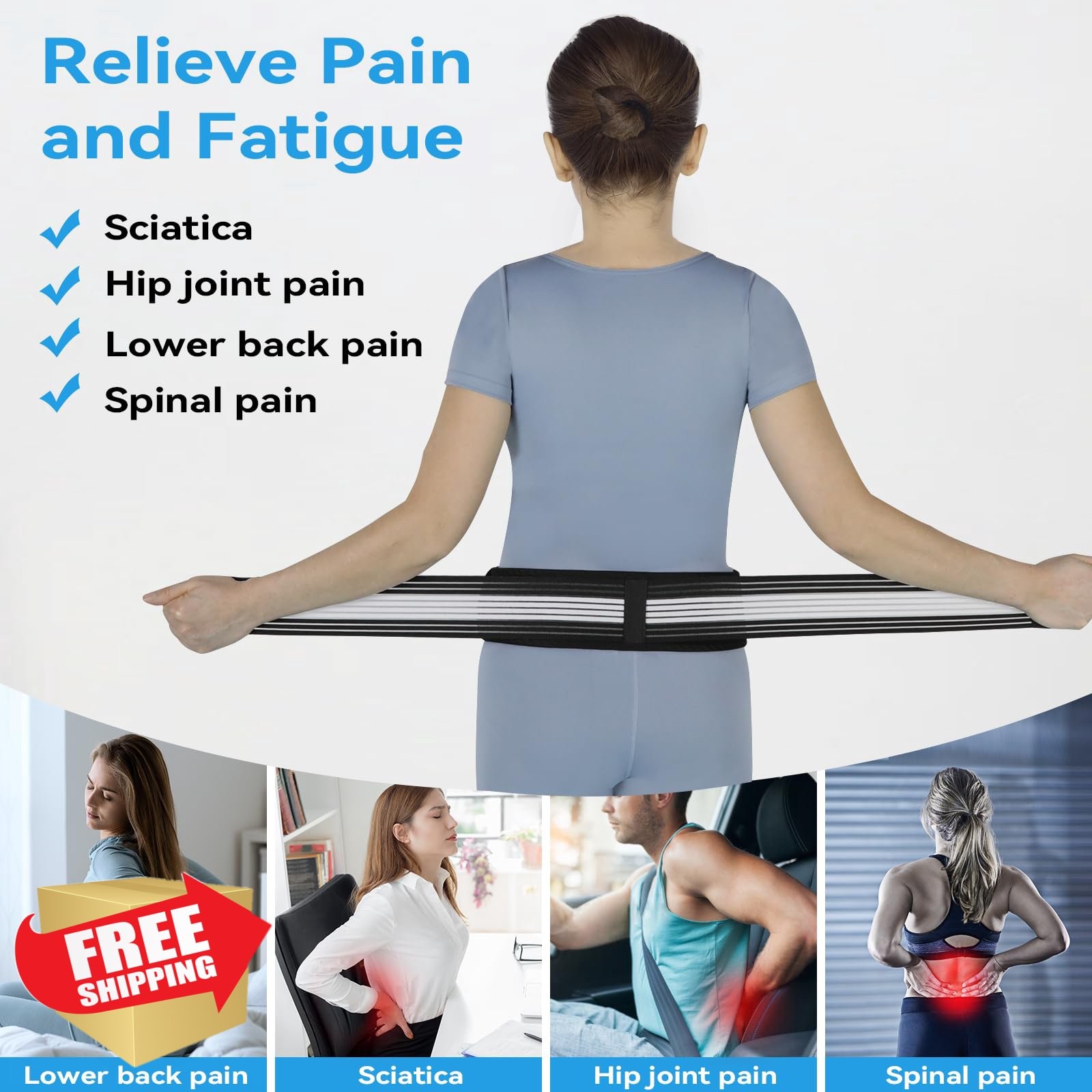 Waist Belt Sacroiliac Hip Belt, Lumbar Support Sciatica Pain Relief, Sacroili…