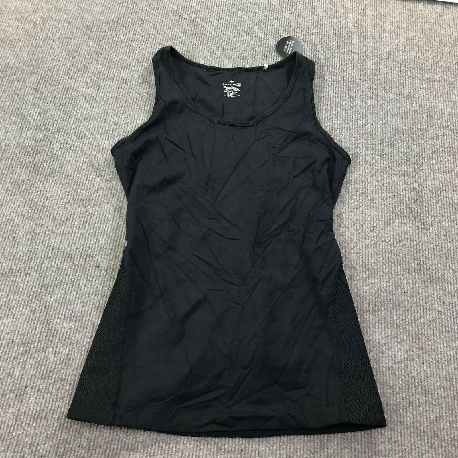 Tommie Copper Womens Back Support Compression Tank Top Shirt XS Black Posture