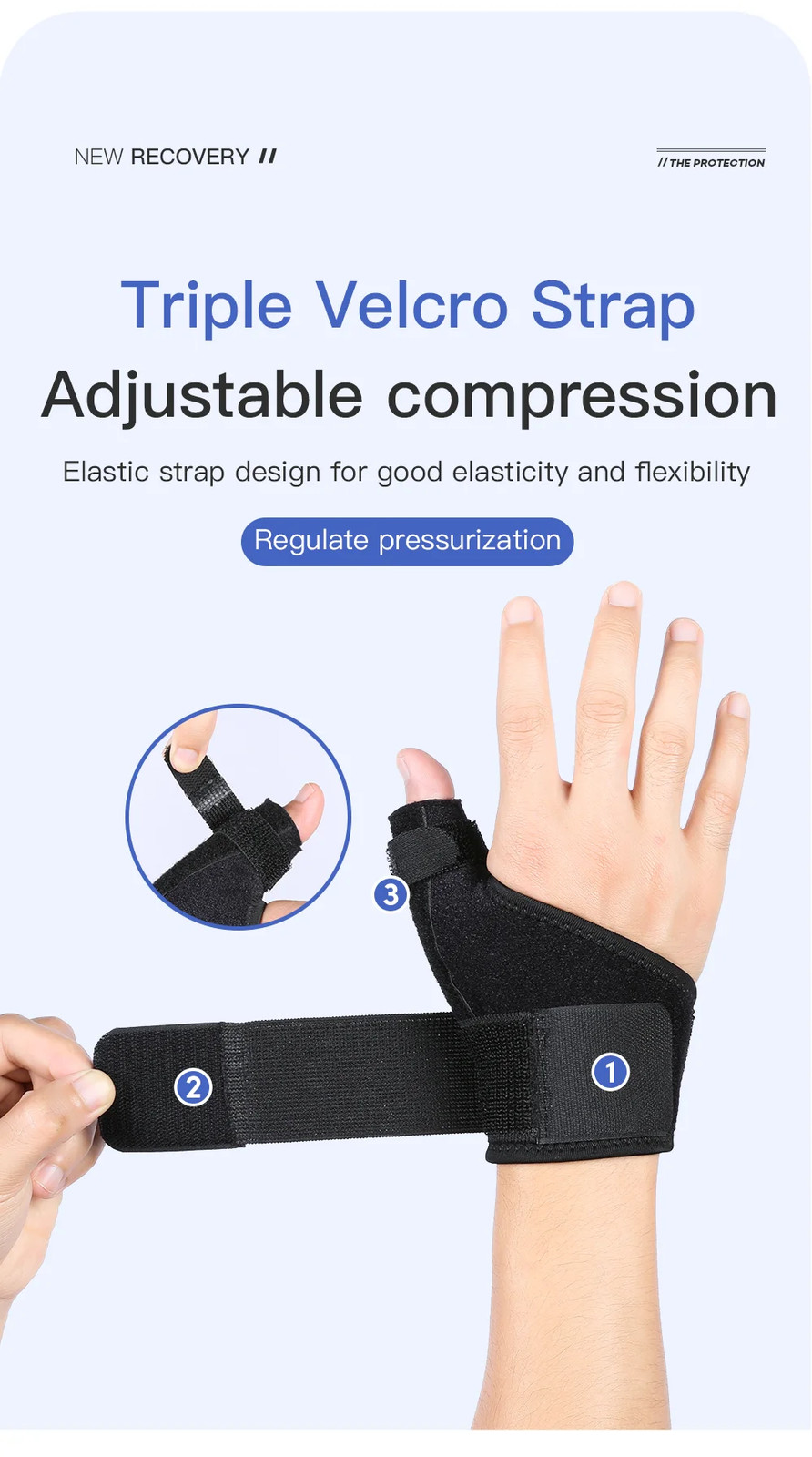 1PC Flexible Splint Wrist Thumb Support Brace for Tendonitis Arthritis
