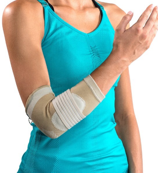 DonJoy Advantage Deluxe Elastic Elbow, Tan, Medium 9″, 10.5″ for Sprains, Strain