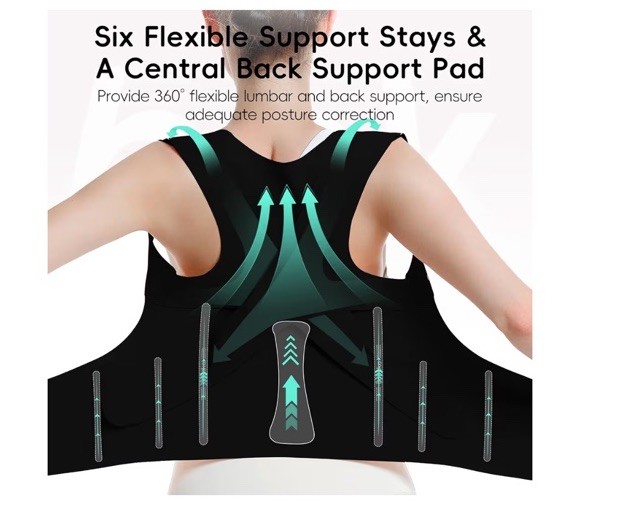 babaka Posture Corrector Back Brace Black Medium Adjustable New Sealed Women