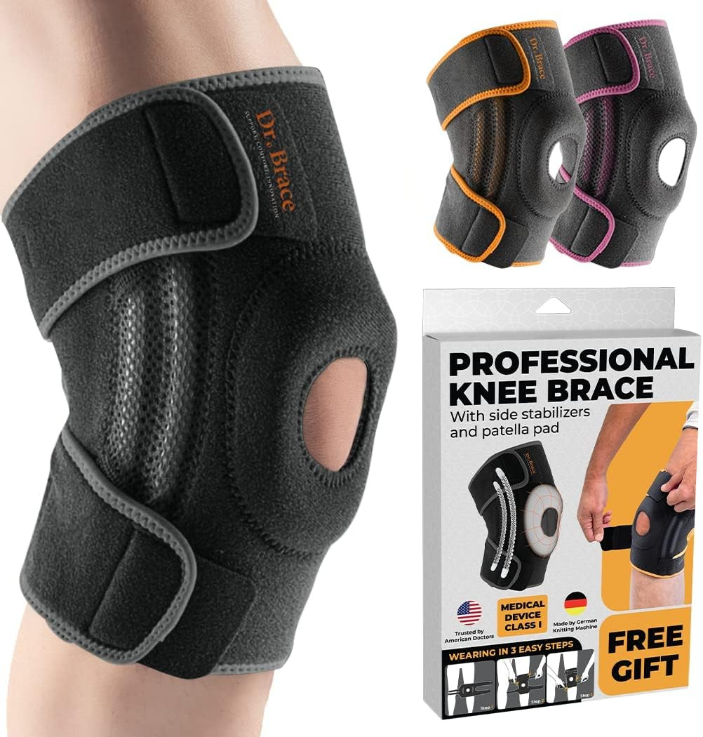 ELITE Knee Brace with Side Stabilizers & Patella Gel Pads for Maximum Knee Pain