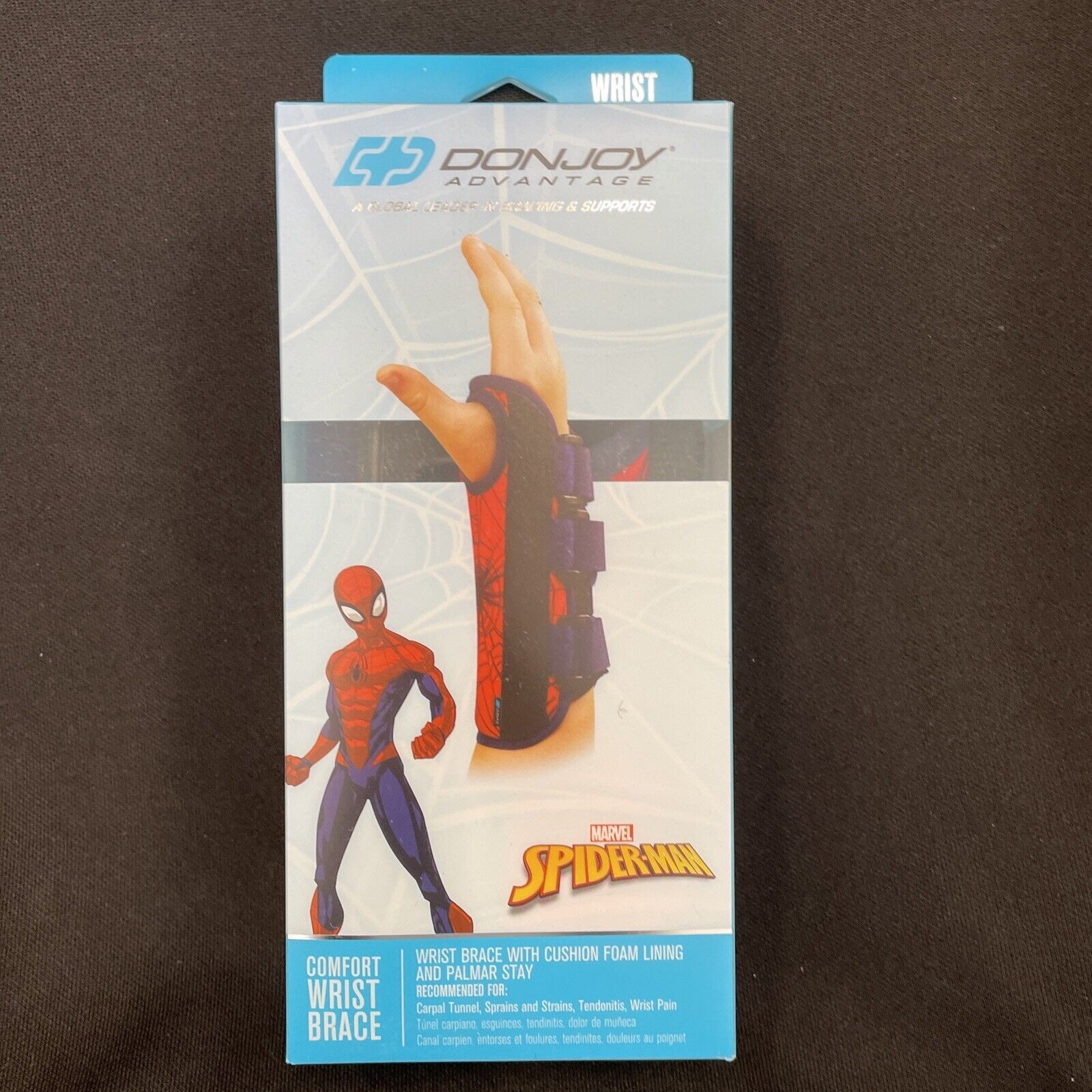 Donjoy Marvel Spiderman Pediatric Left Wrist Brace Cushion Lining & Palm Stay