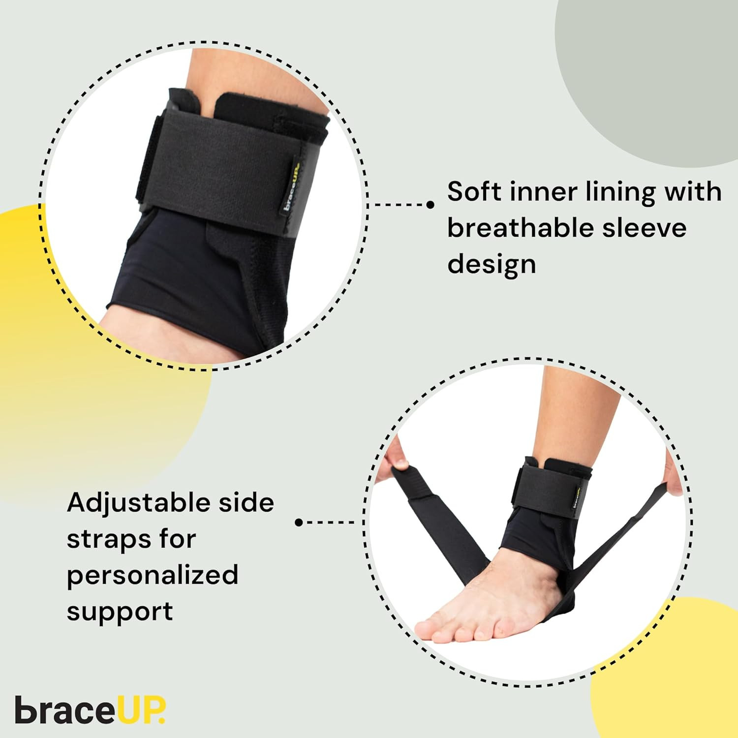 Braceup Ankle Brace – Relieve Pain, Enhance Stability for Foot Pain, Sprained An