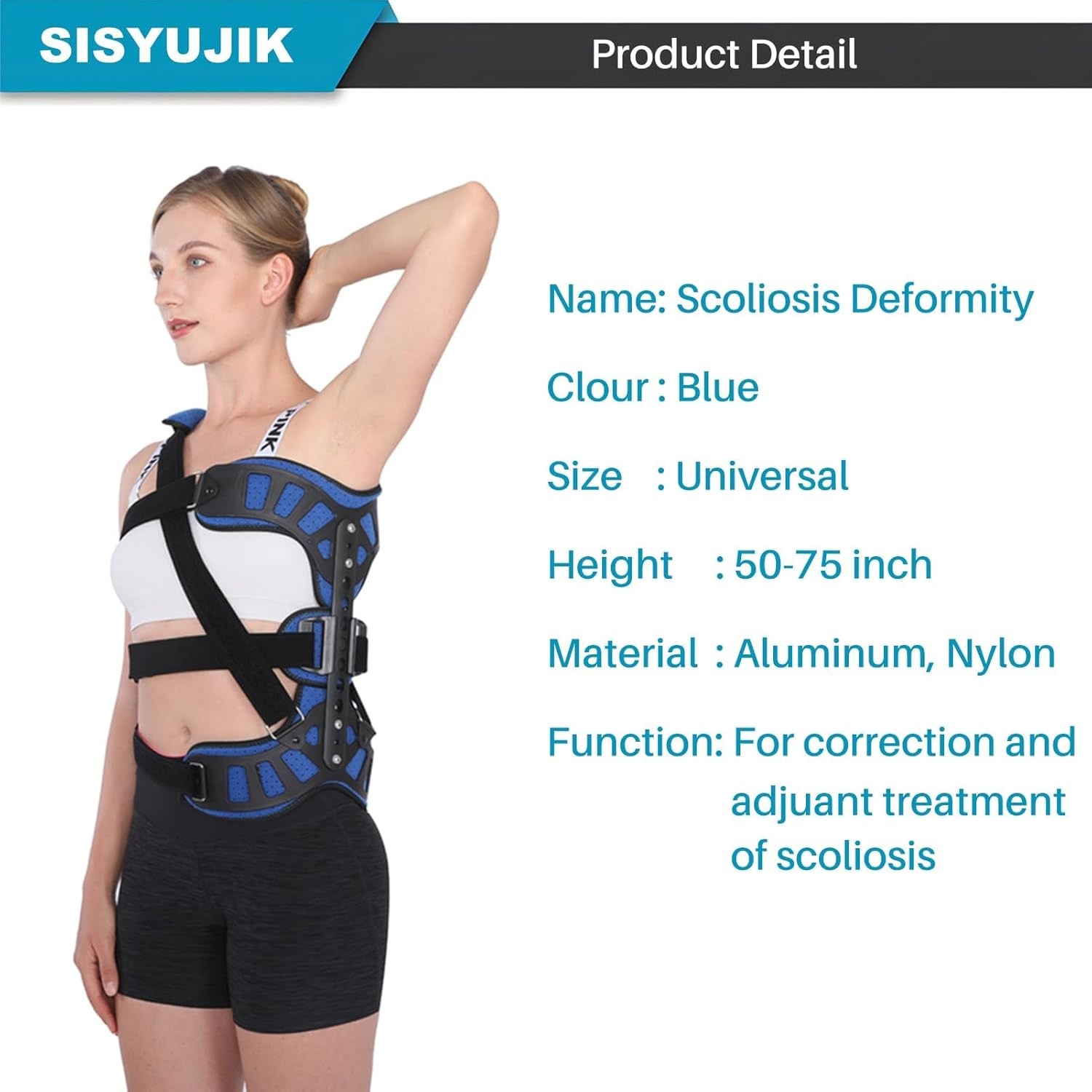 Adjustable Scoliosis Corrector Spinal Back Orthosis with Posture Correction – Ad