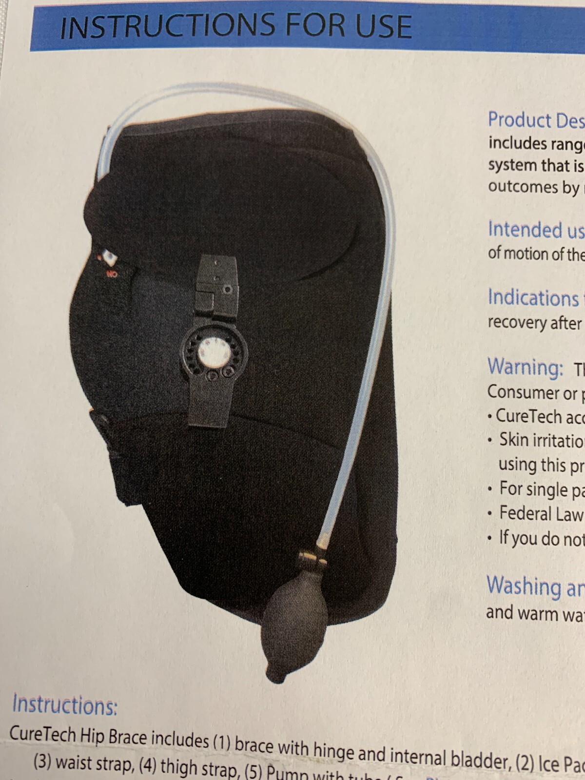 ManaEZ Hip Ice Universal, Hip Range of Motion Orthosis Brace NEW
