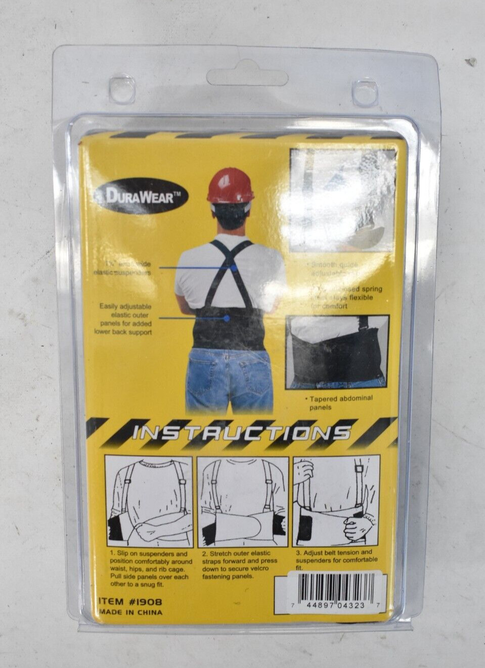 DuraWear Back Support Belt Large Size 40″ To 44″ 1908 Black Harness Accessory