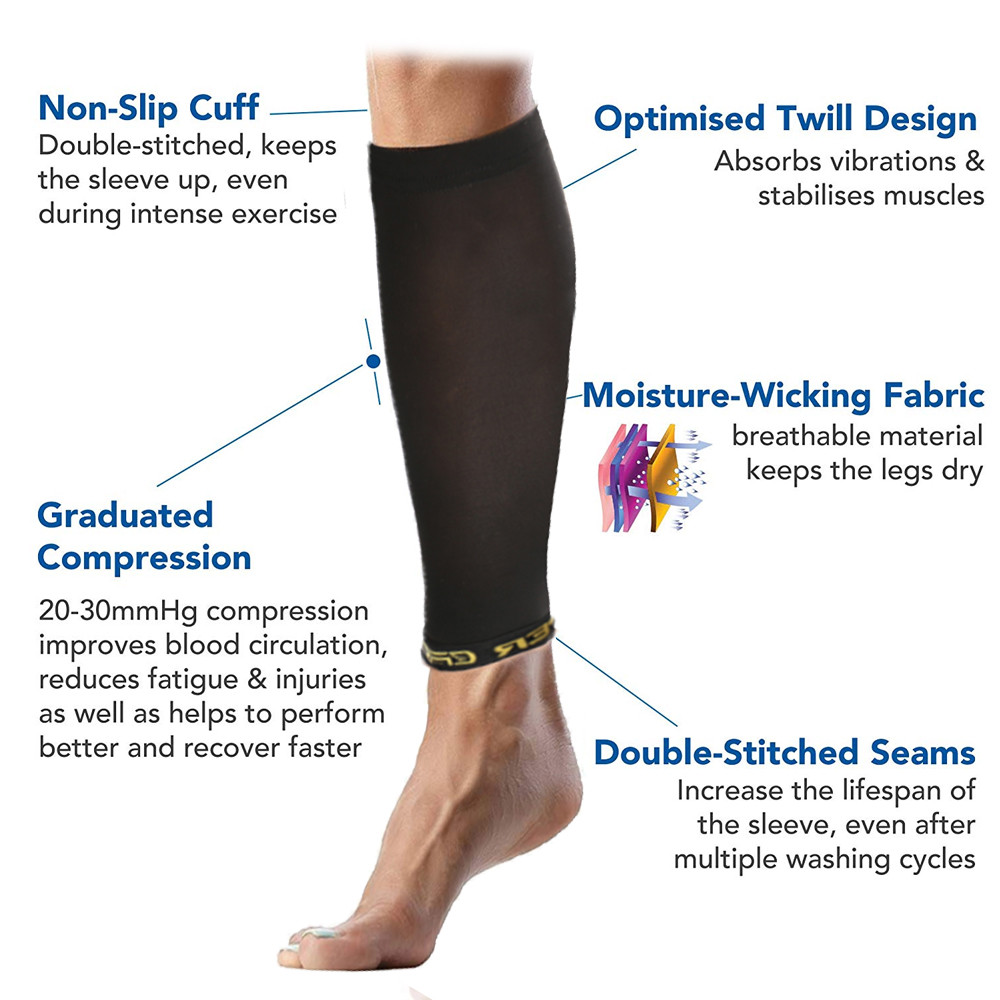 Copper Infused Calf Brace Medical Sports Support Compression Sleeves Leg Running