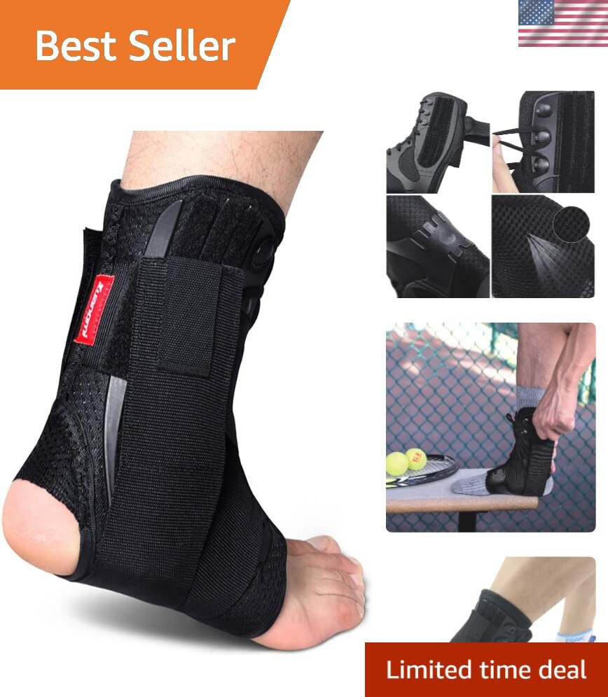 Breathable Lace-Up Ankle Support with Stabilizers – Perfect for Active Recovery