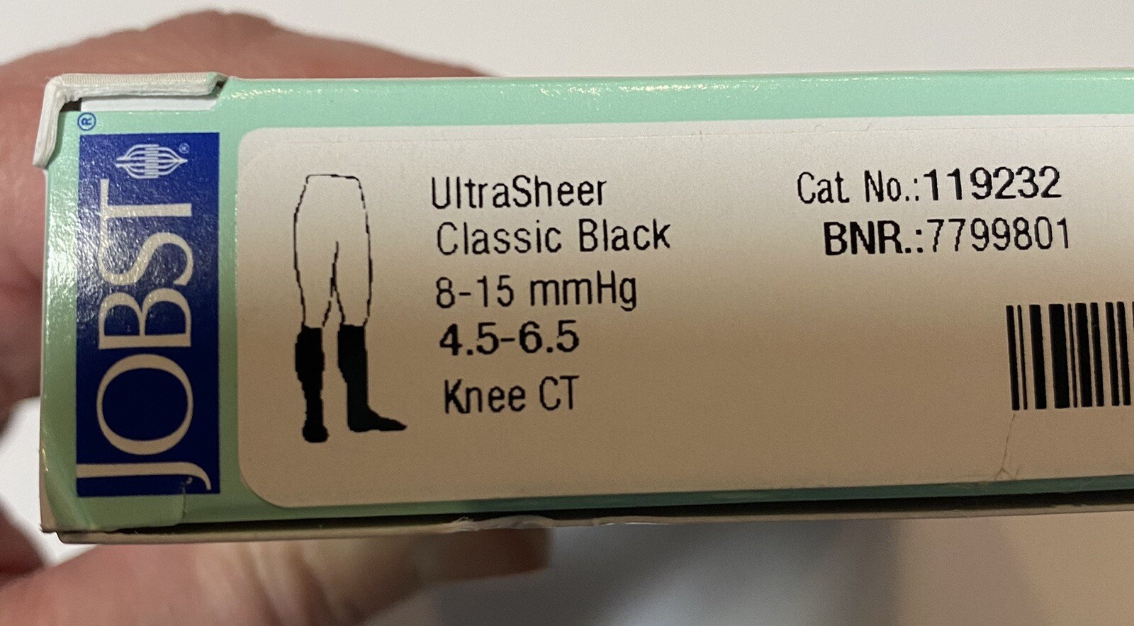 JOBST UltraSheer Knee High Compression Stockings Closed Toe Black 8-15mmHG