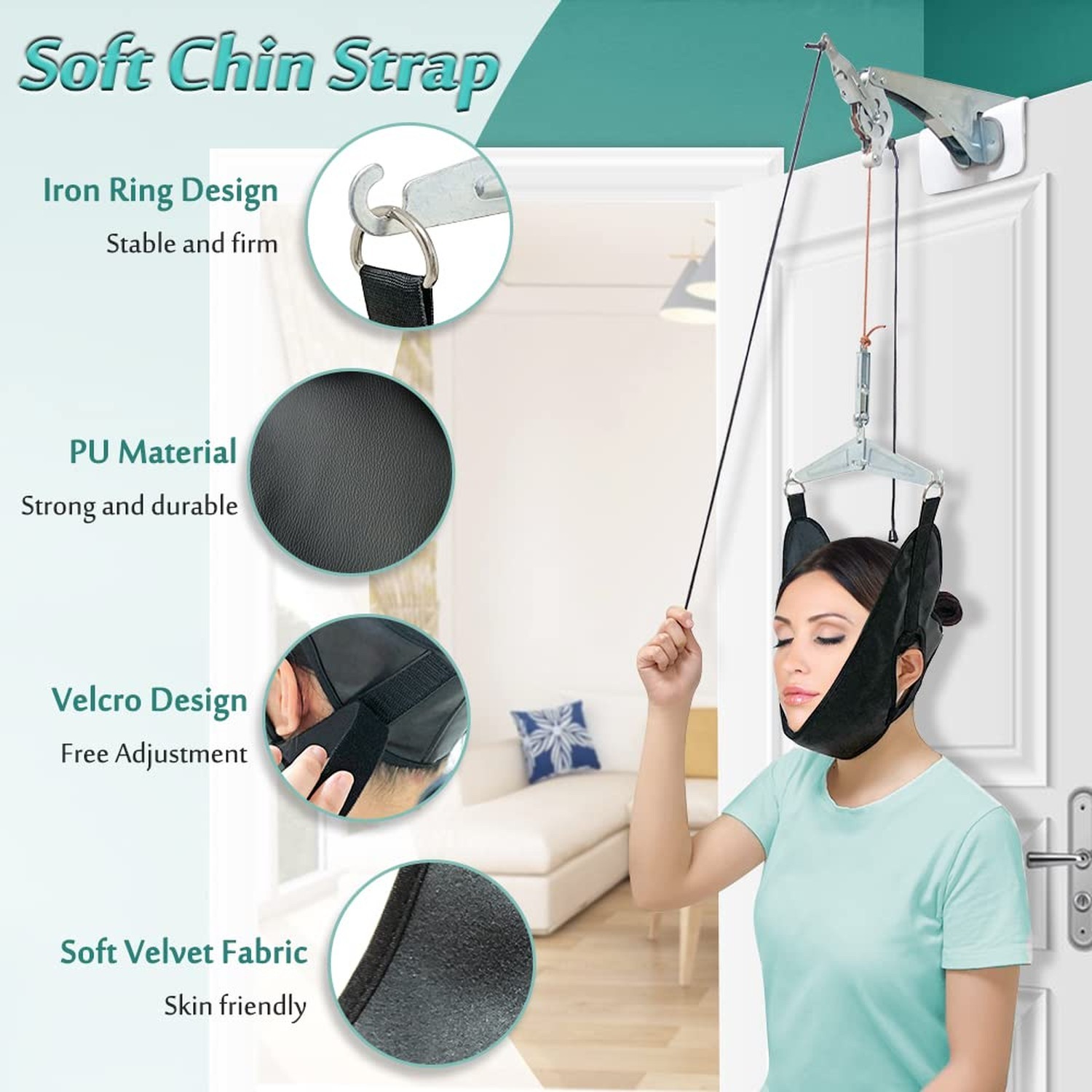 Over Door Neck Traction Device Cervical Pain Relief Neck Stretcher Decompress…