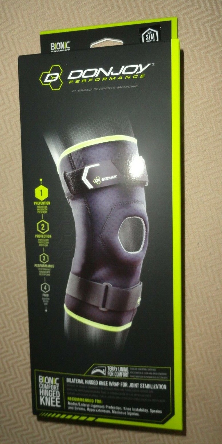 New DonJoy Performance S/M Bionic Comfort Hinged Knee Wrap Joint Stabilization