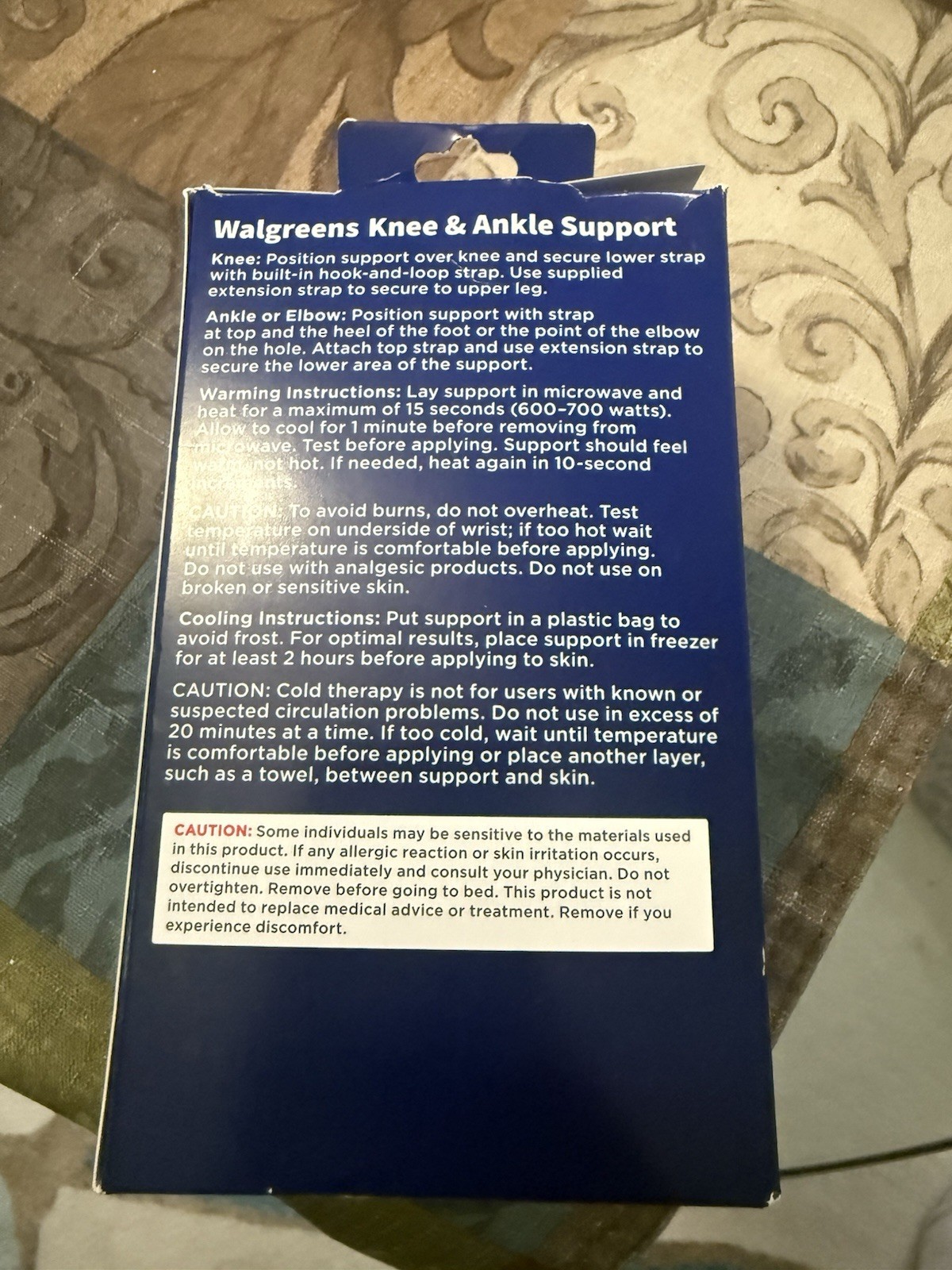 Walgreens Adjustable Knee & Ankle Support One Size Fits All Left or Right *READ*