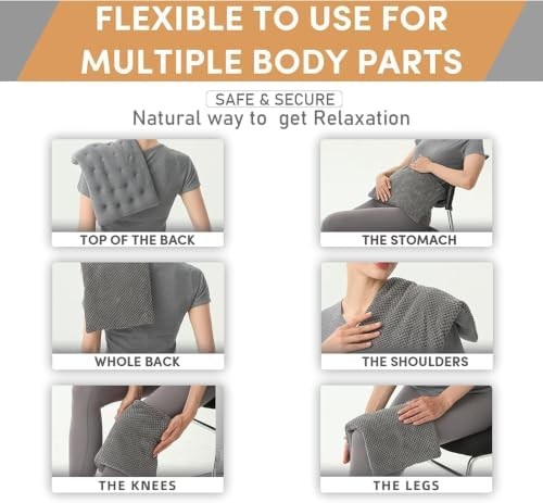 Wide Microwave Heating Pad with Washable Cover 9.5 x 16in Microwavable | Hot Pad