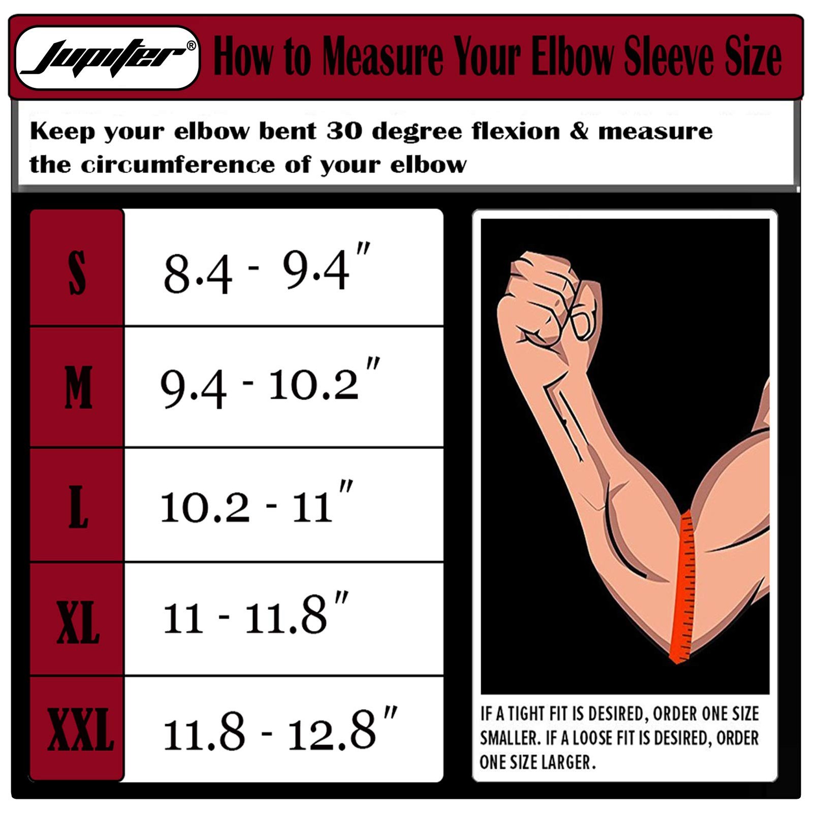 Jupiter Elbow Sleeves (Pair),Support for Medium, BLACK