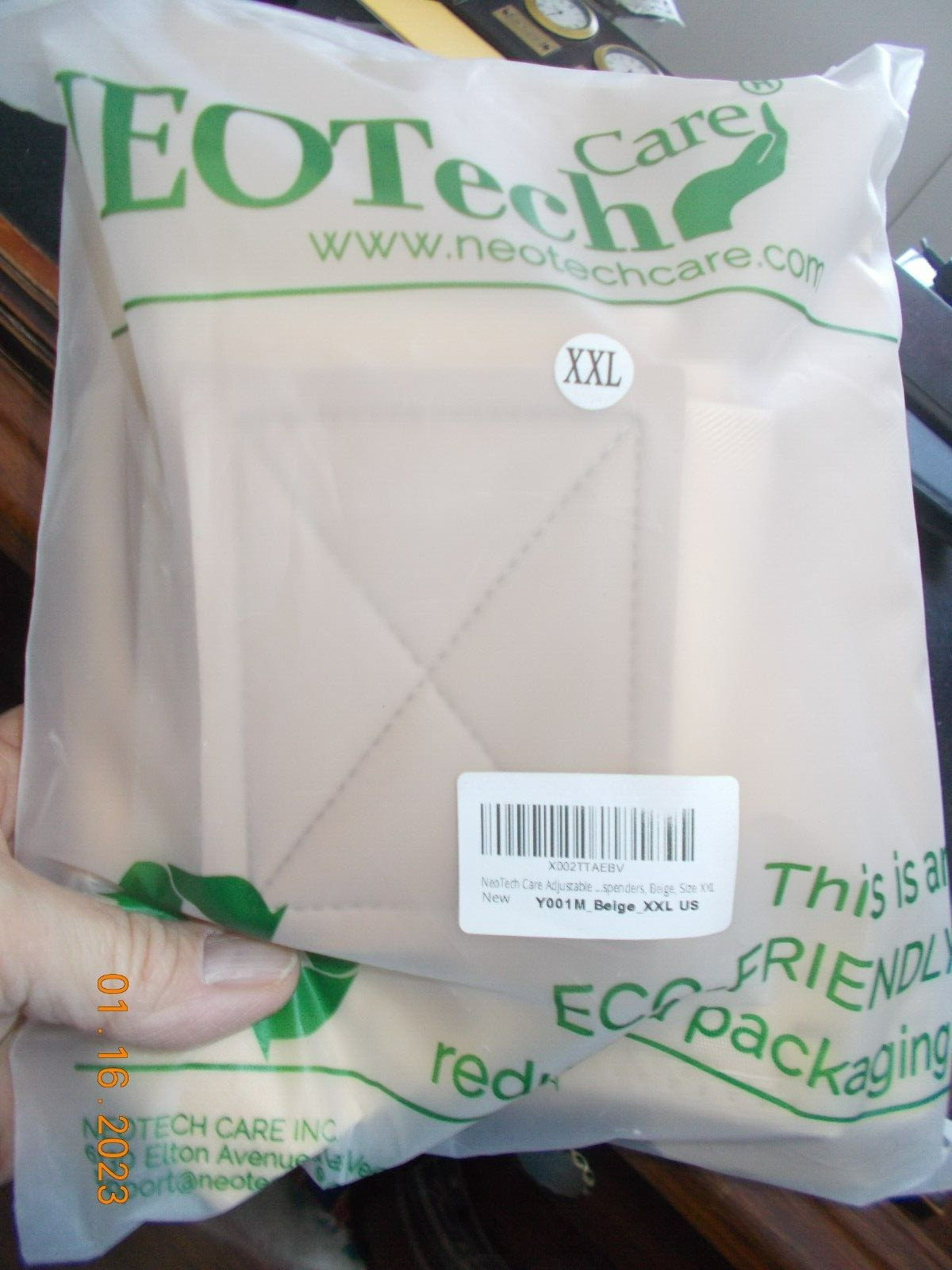New in Package NeoTech Care Back Brace Y001 with Suspenders, XXL
