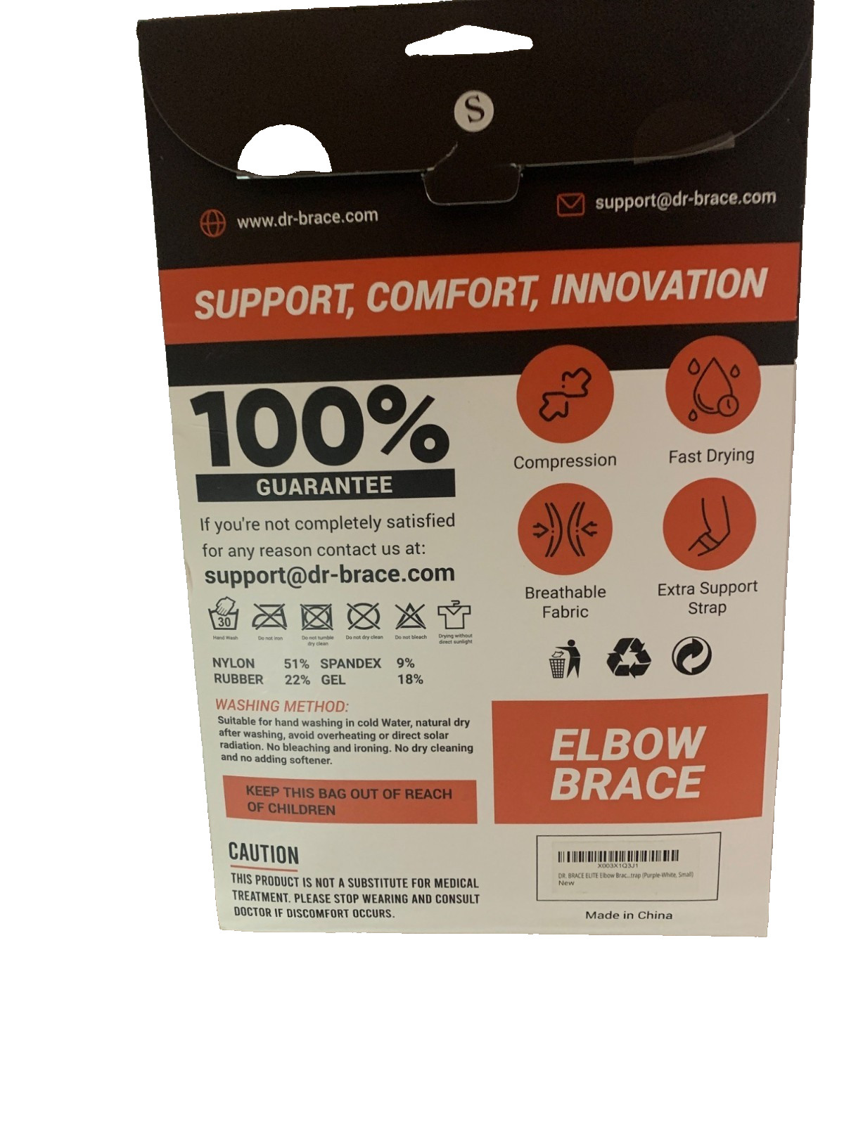 Dr. Brace Padded Elbow Brace W/ Additional Strap For Sports Performance