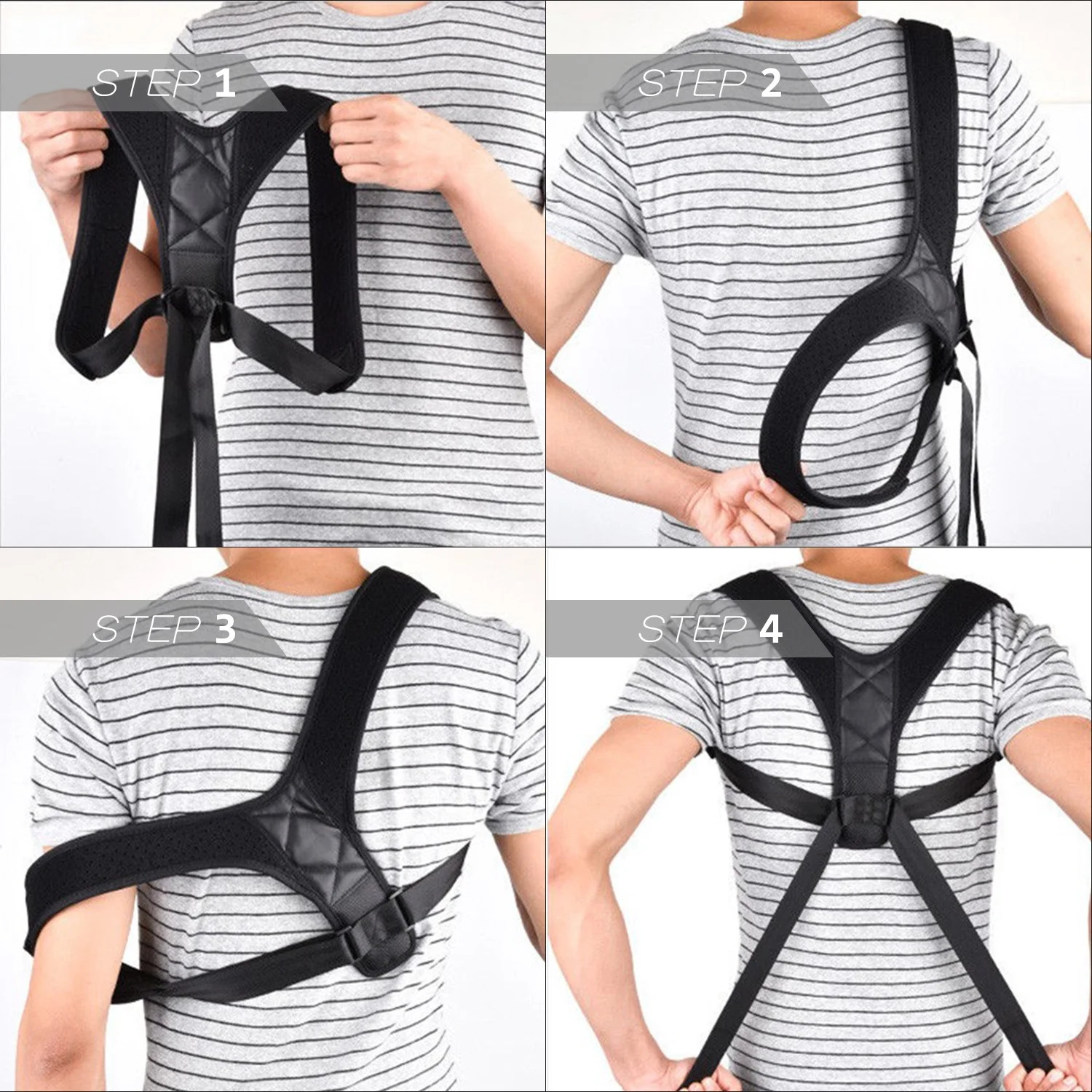 Posture Corrector Belt with Underarm Pads, Adjustable Clavicle Shoulder Back Bra