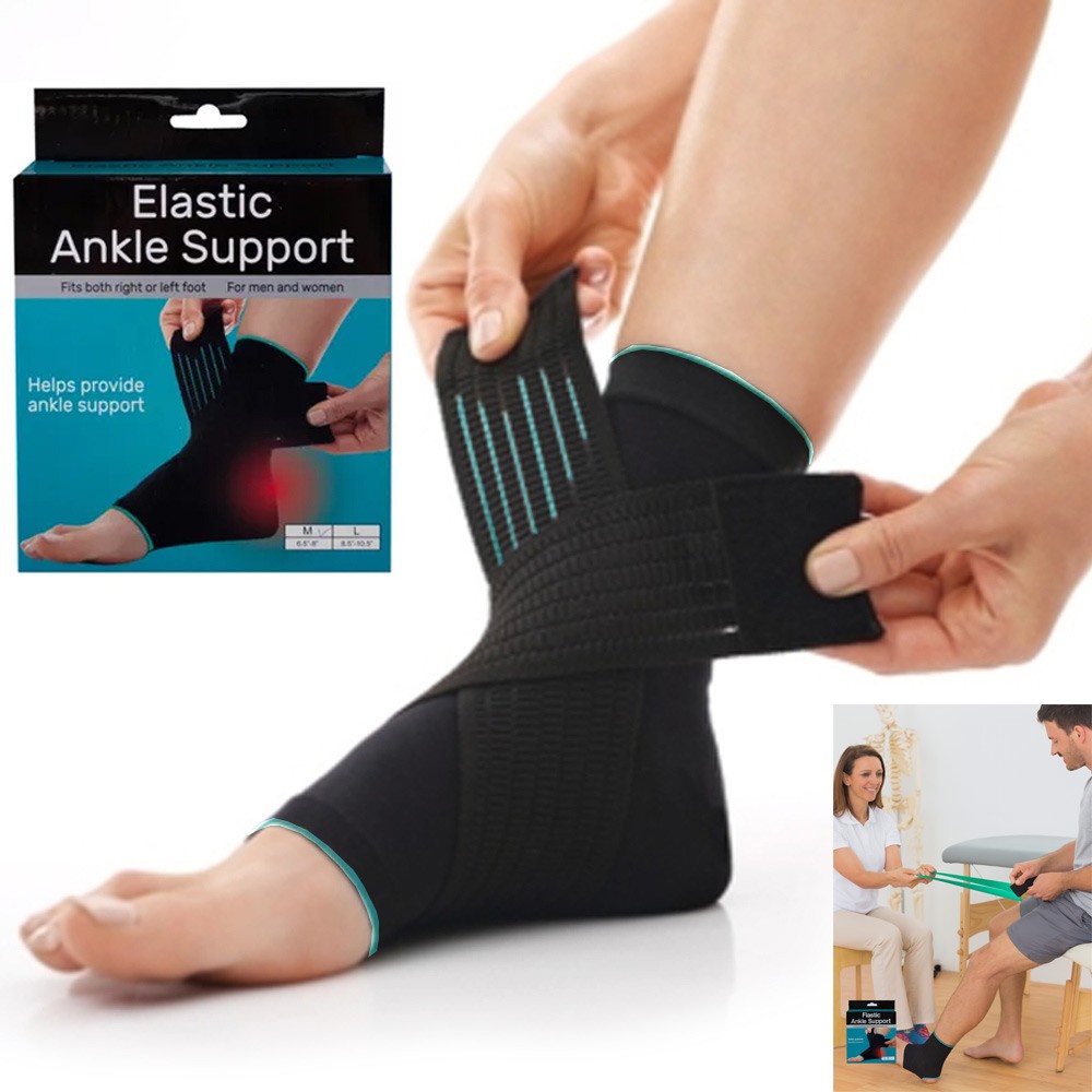1 Ankle Support Wrap Elastic Brace Sleeve Gym Sport Muscle Arthritis Pain Relief