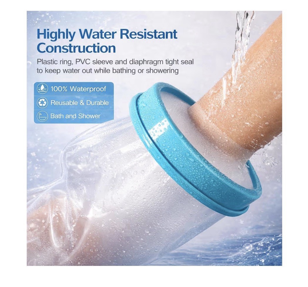 Waterproof Reusable PVC Cast Protector Cover for Arm and Hand, Bath and Shower